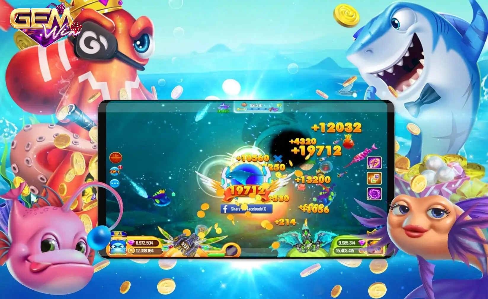 Hướng dẫn cách chơi game Bắn cá phát lộc tại Gemwin